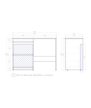 Тумба под раковину напольная VIGO Urban tn.URB.60.2Y, 60 см, артикул tn.URB.60.2Y
