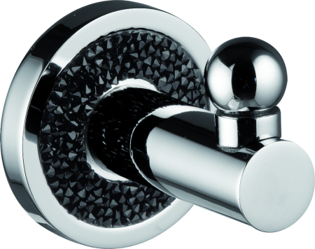 Sanibano Ebano, крючок одинарный, цвет хром-кристаллы Swarovski black, артикул H2014/09B