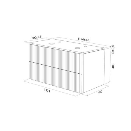 Тумба подвесная со столешницей IDDIS Aiger 120 см, белый (AIG12W0i95K), артикул AIG12W0i95K