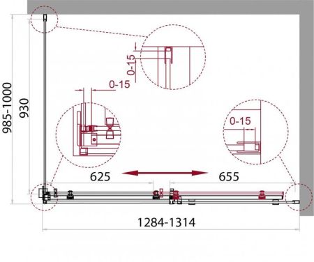 Душевой уголок BelBagno ACQUA-AH-1-110/90-C-Cr