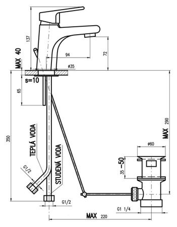 Смеситель для раковины Rav Slezak Colorado CO227.5, артикул CO227.5