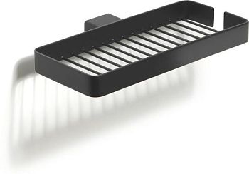 Gedy Lounge, настенная  двойная металлическая мыльница - решетка, цвет черный матовый