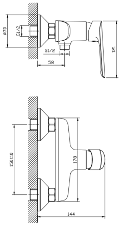 Смеситель для душа ESKO Lagos Gun Metal LG80GM, артикул LG80GM