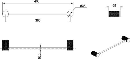 Держатель для полотенца Allen Brau Priority 4.0 6.31С11-MG графит браш, артикул 6.31C11-MG