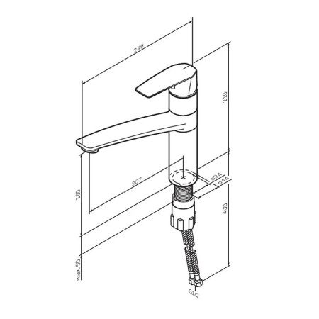 Смеситель для кухни AM.PM Gem F90A00022 Черный матовый Смеситель для кухни AM.PM Gem F90A00022 Черный матовый