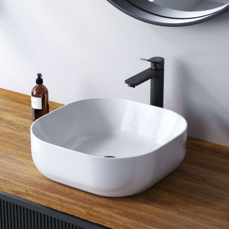 M8FWCC30430WG Func Раковина накладная, квадрат, 43 см, цвет белый глянец