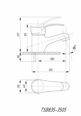Смеситель для раковины TSARSBERG (TSB-835-3505) тип См-УмОЦБА, артикул TSB-835-3505