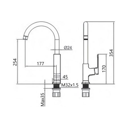Смеситель для кухни Maretti Torino-GR TR31RZZ323, графит