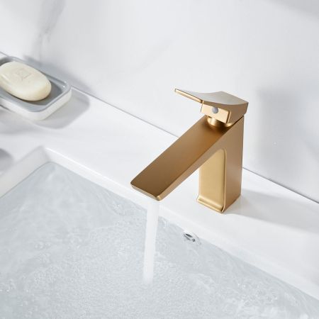 Смеситель для раковины Shevanik S4401G, золотой сатин, артикул S4401G