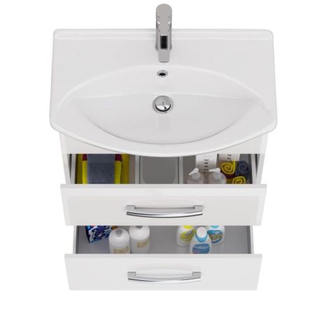 Тумба с раковиной подвесная/напольная Dreja Alda 65 см, белый, артикул 99-0404-com