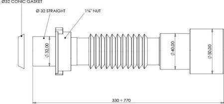 Гибкое соединение Aquanet 32 x 40/50мм