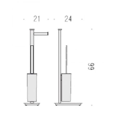 Colombo Units Напольная стойка с держателем т/б и ершом, DX, цвет: хром, артикул B9107D.CR