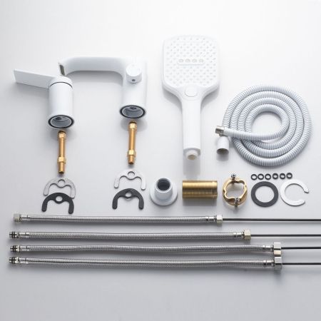 Смеситель на борт ванны Shevanik S4112C, белый