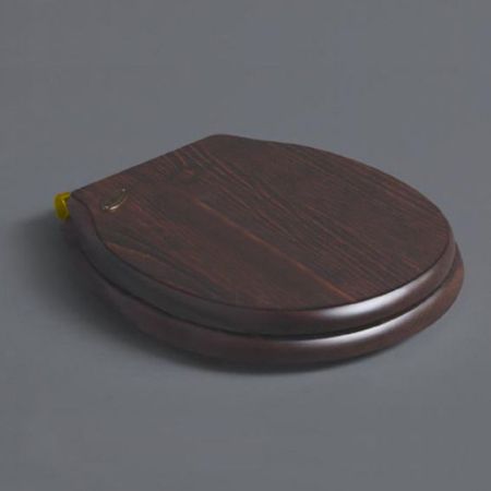 SIMAS Londra Сиденье для подвесного унитаза, дерево, цвет орех,петли - золото (микролифт)