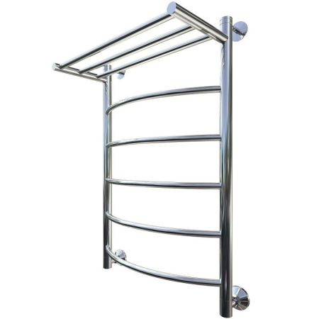 Водяной полотенцесушитель Тругор Приоритет 1 П НП 80x40 с полкой Хром, артикул Приоритет1/нп8040П