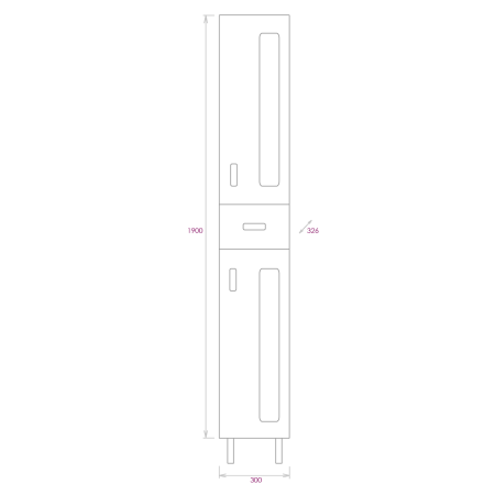 Пенал Onika Кристалл 30 напольный, белый, универсальный