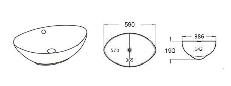Раковина VIGO керамическая модель (7027А), артикул 7027A