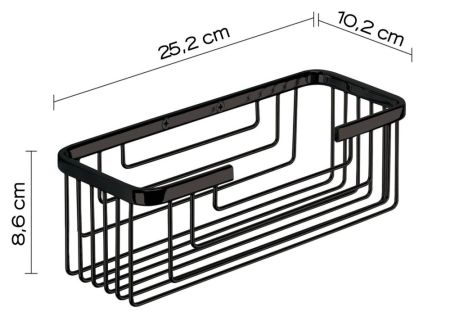 Gedy, решётка прямоугольная 1-уровневая (25,2х10,2хh8,6), цвет черный матовый, артикул 2419(14)