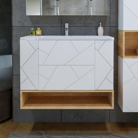 Ниша для тумбы Бриклаер КРИСТАЛЛ 100 см, дуб бунратти