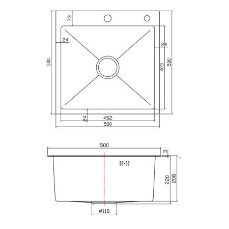 Мойка для кухни Fmark FSC5050Q, матовое золото