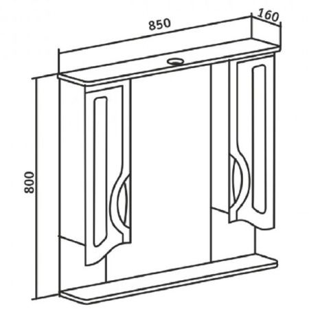 Зеркало со шкафом Runo Толедо 85 4620750024741 с подсветкой Белое