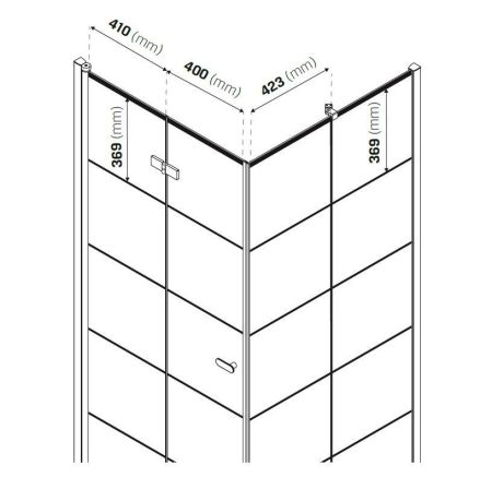 Душевое ограждение NEW TRENDY NEW SOLEO BLACK R 90x90x195 D-0290A/D-0121B (черный), артикул D-0290A/D-0121B