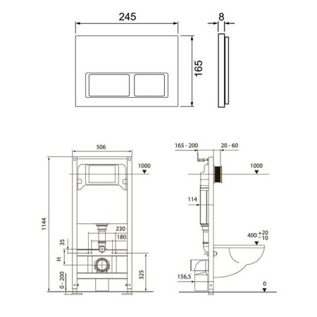 Инсталляция, TECE, TeceSpring V, для унитаза, ширина, мм-506, глубина, мм-165, высота, мм-1144, материал-сталь, тип смыва-двойной, объем смыва, л-6, клавиша смыва-есть, тип управления-механический, материал клавиши-пластик, кнопки-прямоугольные, цвет клав, артикул S401201