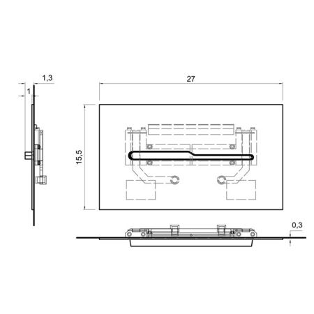 ANTONIO LUPI ONDA Клавиша смыва двойная, для инсталляций Geberit UP320, Unica, Unica+, Sigma8, отделка сатинированная сталь