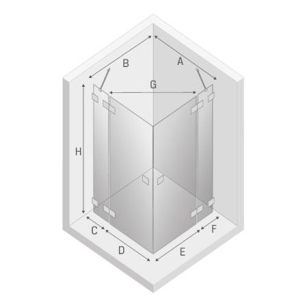 Душевое ограждение NEW TRENDY EVENTA 120x100x200 EXK-0136/EXK-0133 (хром), артикул EXK-0136/EXK-0133