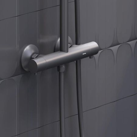 977800300 Jupiter душевая система со смесителем с термостатом чёрный, артикул 977800300