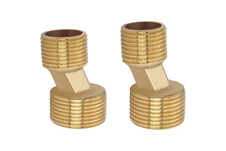 Комплект фитингов для нижнего подключения водяных полотенцесушителей типа лесенка Aquatek ( вентиль квадрат г/ш 3/4х1/2 - 2 шт + эксцентрик 3/4х1/2 - 2 шт + отражатель 3/4 - 2 шт), цвет черный муар, артикул AQ 2020BL