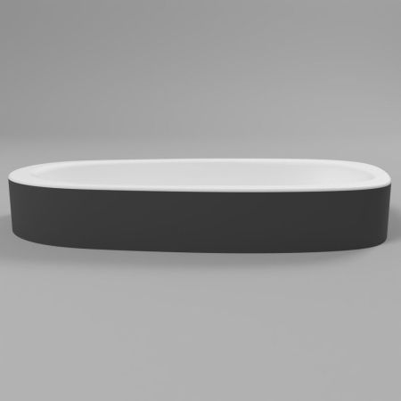 Умывальник WHITECROSS Moonstone E 70x35 (черный/белый мат) иск. камень, артикул 0731.070035.20100