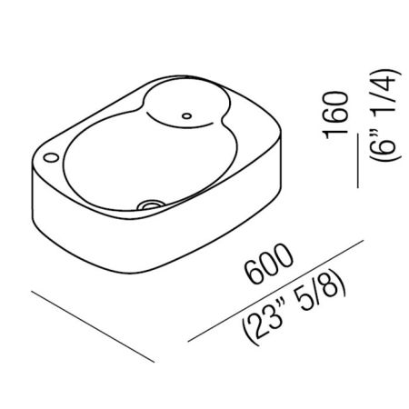 Agape Nivis Раковина накладная 60x45x16 см, 1 отв., цвет: белый