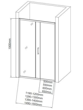 Душевая дверь Aquanet SD-1300A 130, прозрачное стекло, артикул SD-1300A