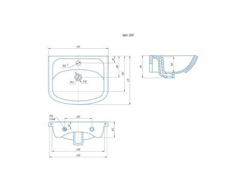 Умывальник VIGO (КСФ) Уют 50 с/о обр (4620008192758), артикул 4620008192758