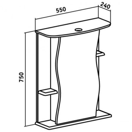 Зеркальный шкаф Runo Лилия 55 4620750020156 с подсветкой Белый