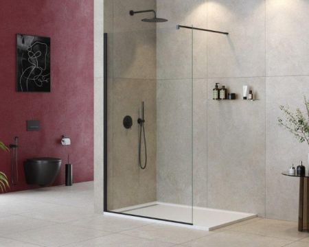 Душевая перегородка CEZARES LIBERTA-L-1 Кронштейн 120 см, артикул LIBERTA-L-1-120-120-BR-NERO