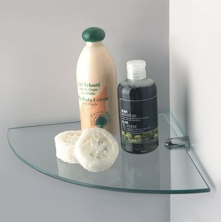 Стеклянная полка WasserKRAFT K-533 угловая Хром, артикул K-533