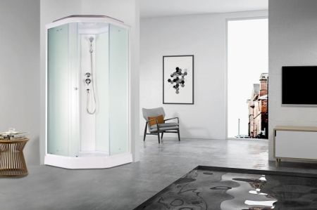 Душевая кабина Parly Penta P91 90х215 профиль Белый стекло прозрачное, артикул P91