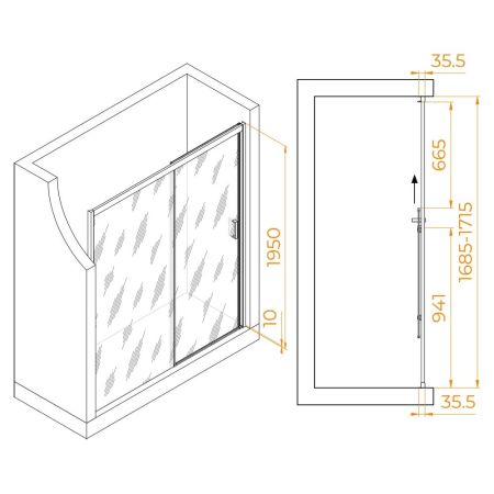 Душевая дверь RGW PA-017 (Прозрачное, 1700), артикул 350801717-11