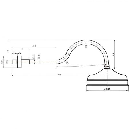 Встроенный верхний душ (20см) BRILLANTE