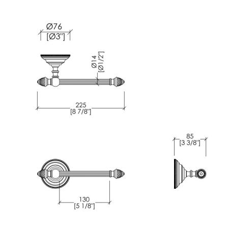 Devon  Diamond Держатель для туалетной бумаги 225 мм, цвет никель блестящий, артикул WHD511NK