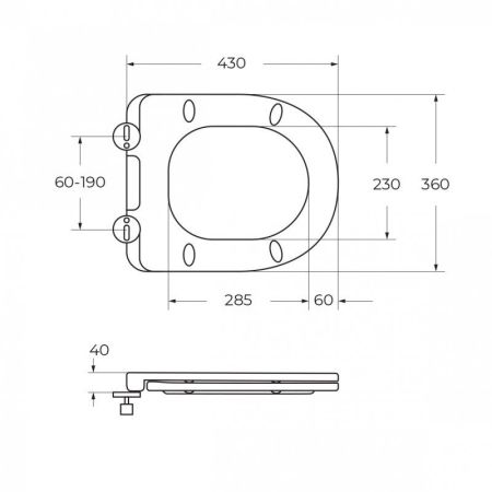 UNO Чаша унитаза подвесного c креплением и сиденьем дюропласт soft close BB3105CHR/SC, артикул BB3105CHR/SC