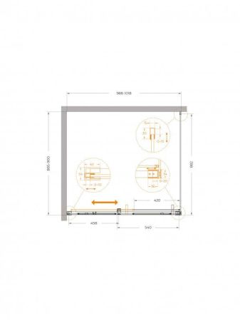 Душевой уголок CEZARES PLANE-AH-1 арт. PLANE-AH-1-140/100-C-CR, артикул PLANE-AH-1-140/100-C-CR