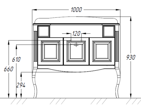 Тумба с раковиной Лаура 100 Opadiris Белый матовый, артикул 