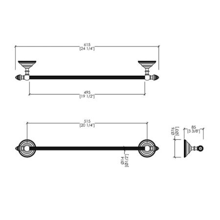 Devon Gemstone Полотенцедержатель 617 мм, цвет  никель блестящий, артикул GEM708NK