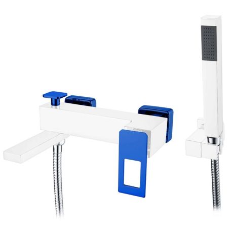 Смеситель для ванны Boheme Q 143-WUV Белый Синий, артикул 143-WUV