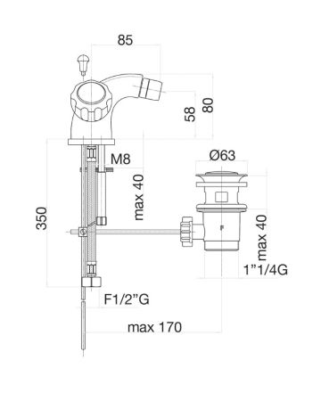 Смеситель для биде Fiore ASTRO 14CR0150, хром, артикул 14CR0150