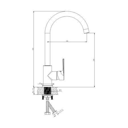 Смеситель для кухни BELZ B70679, хром