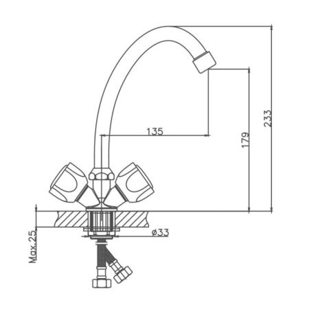 Смеситель для кухни Cron CN4009-2, хром, артикул CN4009-2